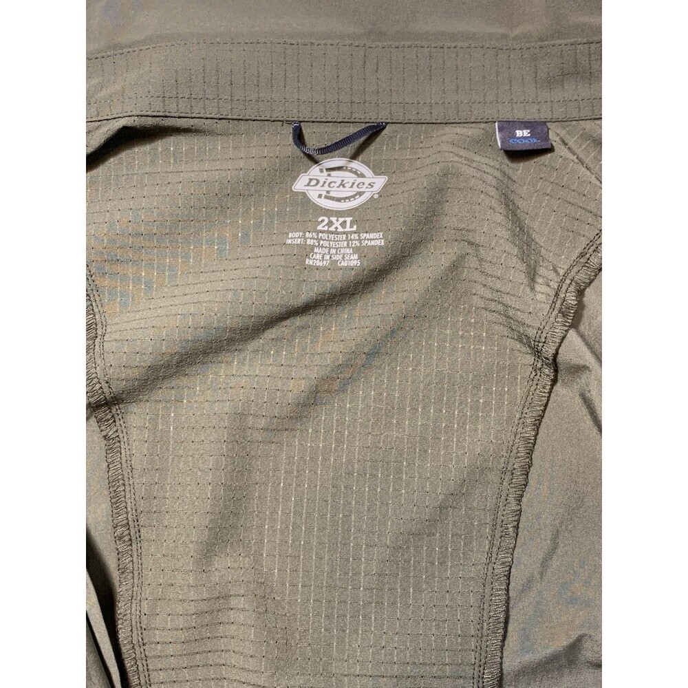 Dickies Vented Gray Long Sleeve Be Cool Performance Button Up Work Shirt 2XL - Picture 6 of 16